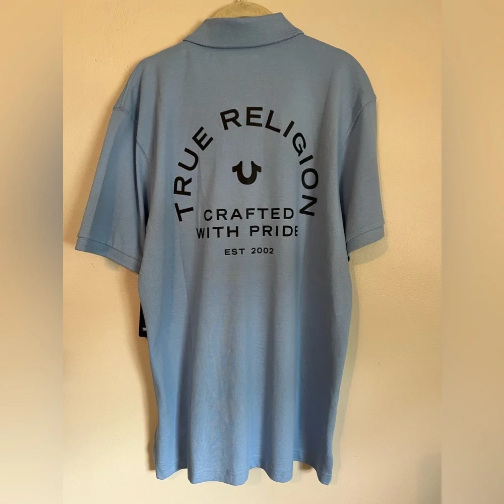 Men’s True Religion Blue Polo - Size Large